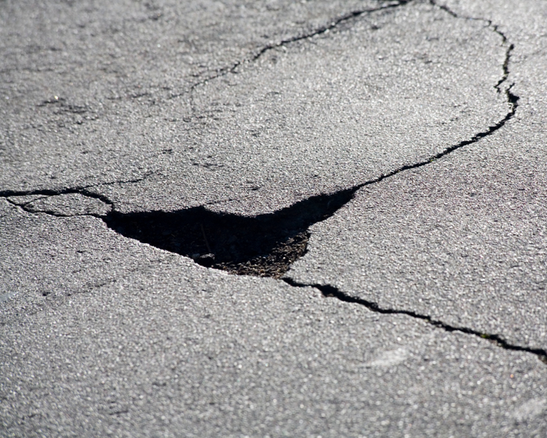 Cracked concrete