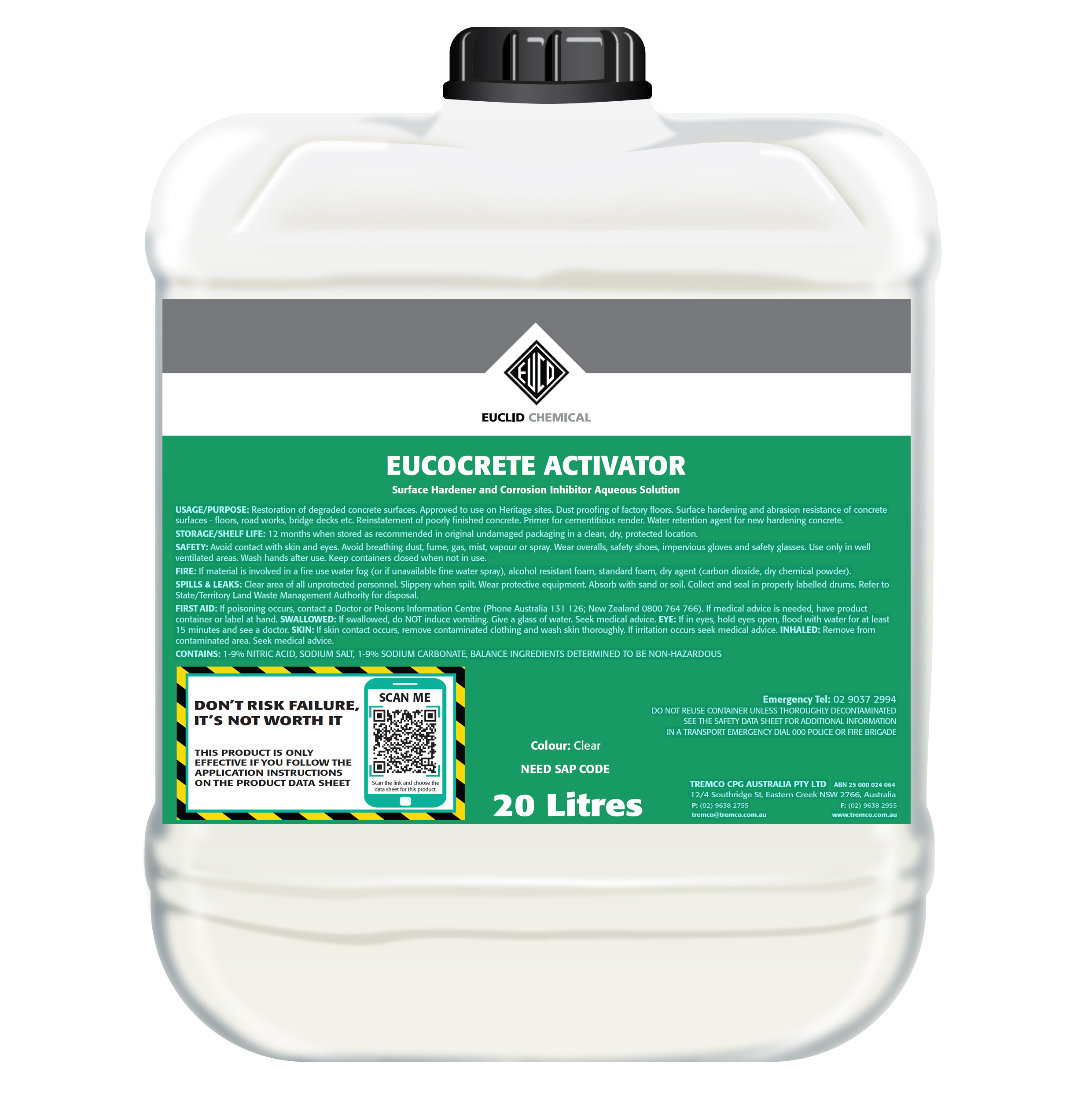 Eucocrete Activator White 20 Litre Pail